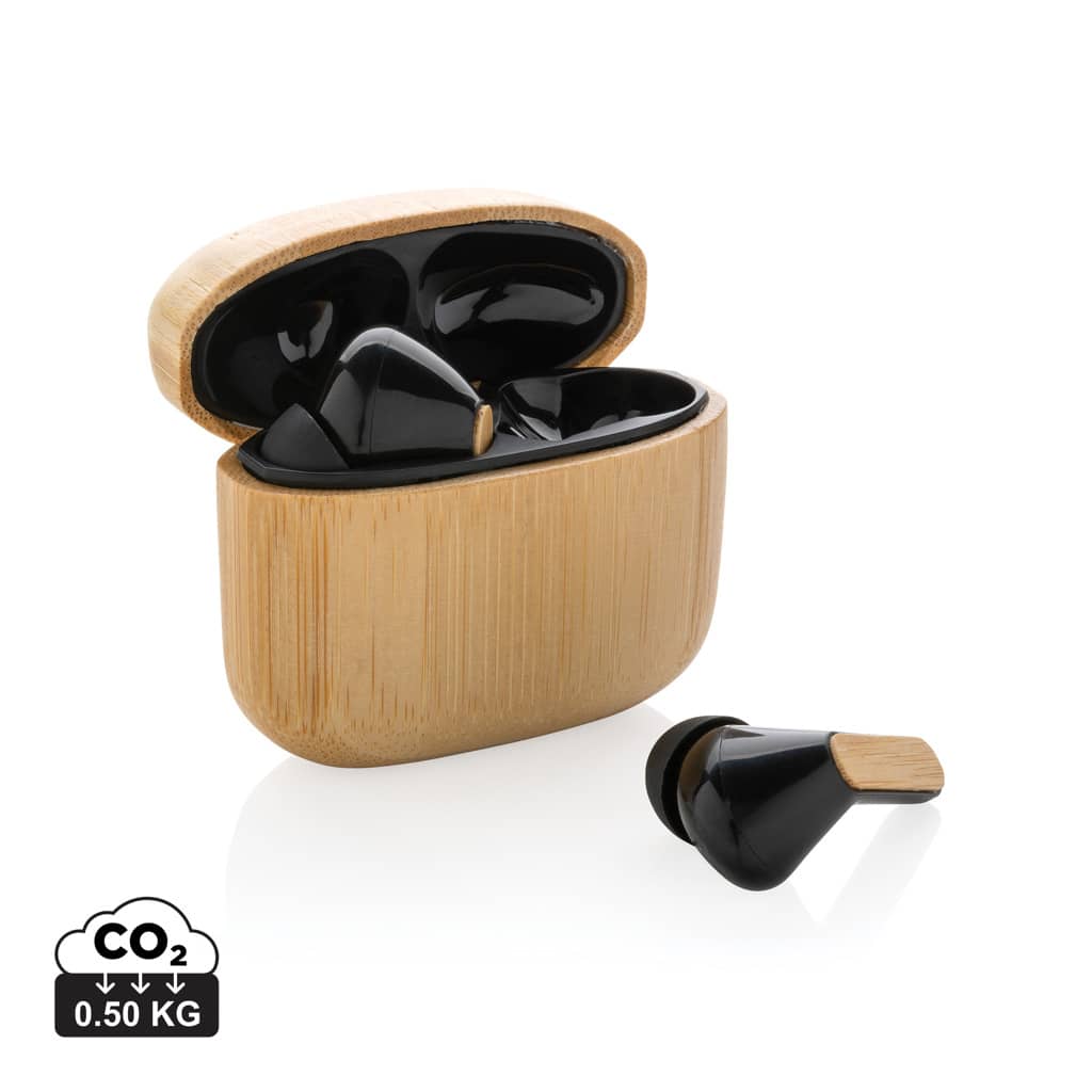 Auriculares TWS de bambú y plástico reciclado RCS